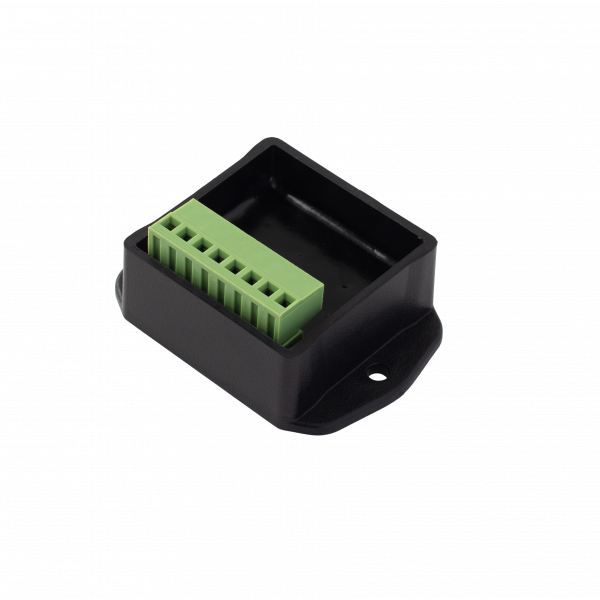 A green and black VirCru DC Control Switch laid flat